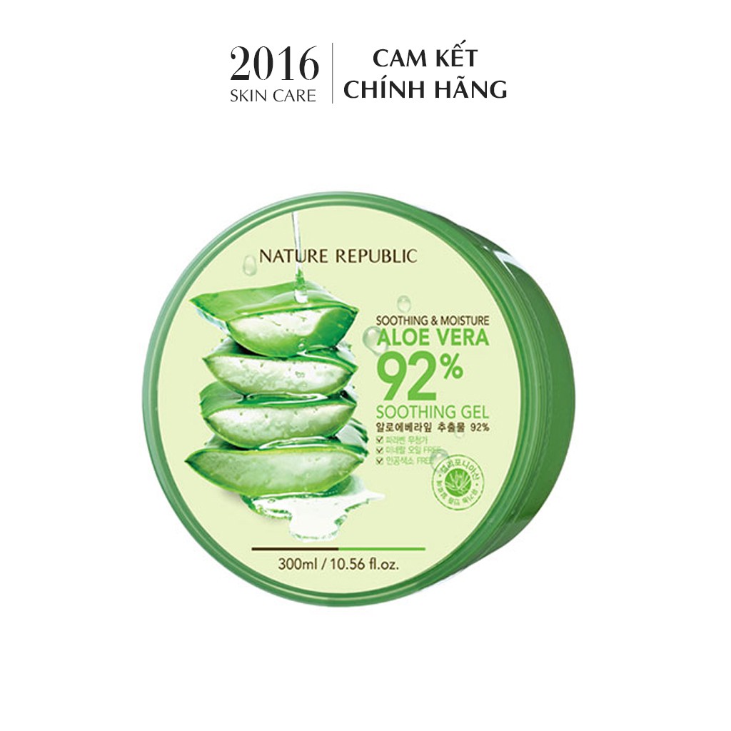 Gel Lô Hội Nature Republic Aloe Vera 92% Soothing Gel 300ml - Gel Nha Đam Đa Năng - 2016 Skincare