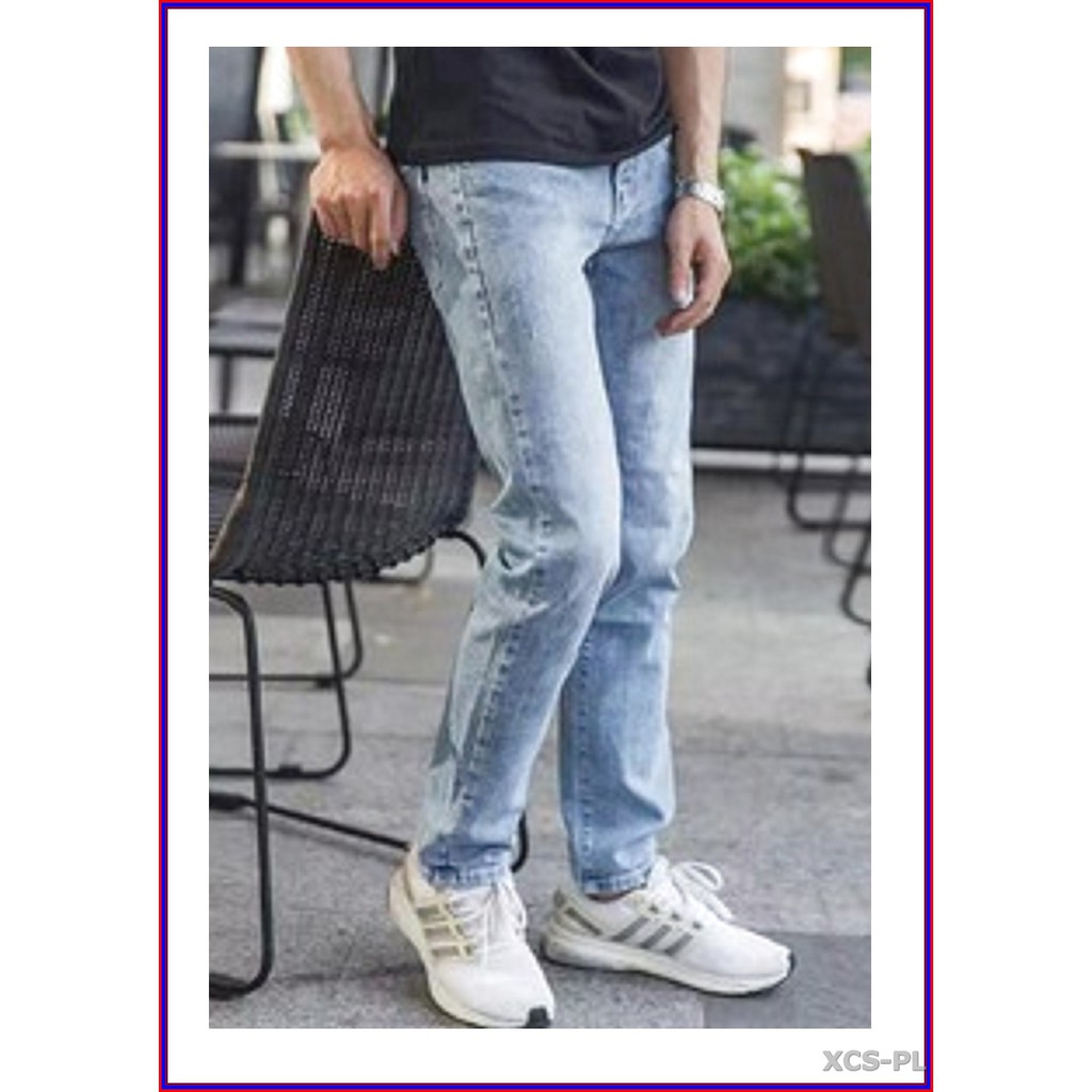 Quần jean nam cao cấp xanh bạc xước nhẹ 5678 không xù lông, không ra màu, chất giãn tốt 5n.3.181