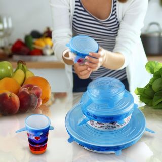 Bộ 6 nắp silicon bọc thức ăn