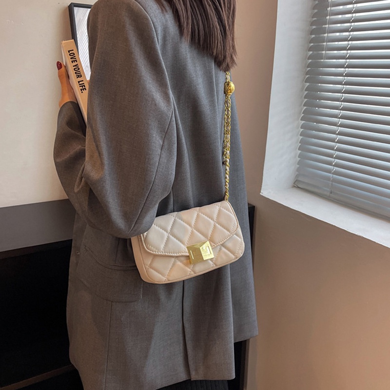 Túi đeo chéo IELGY dây xích hình thoi đơn giản thời trang cho nữ