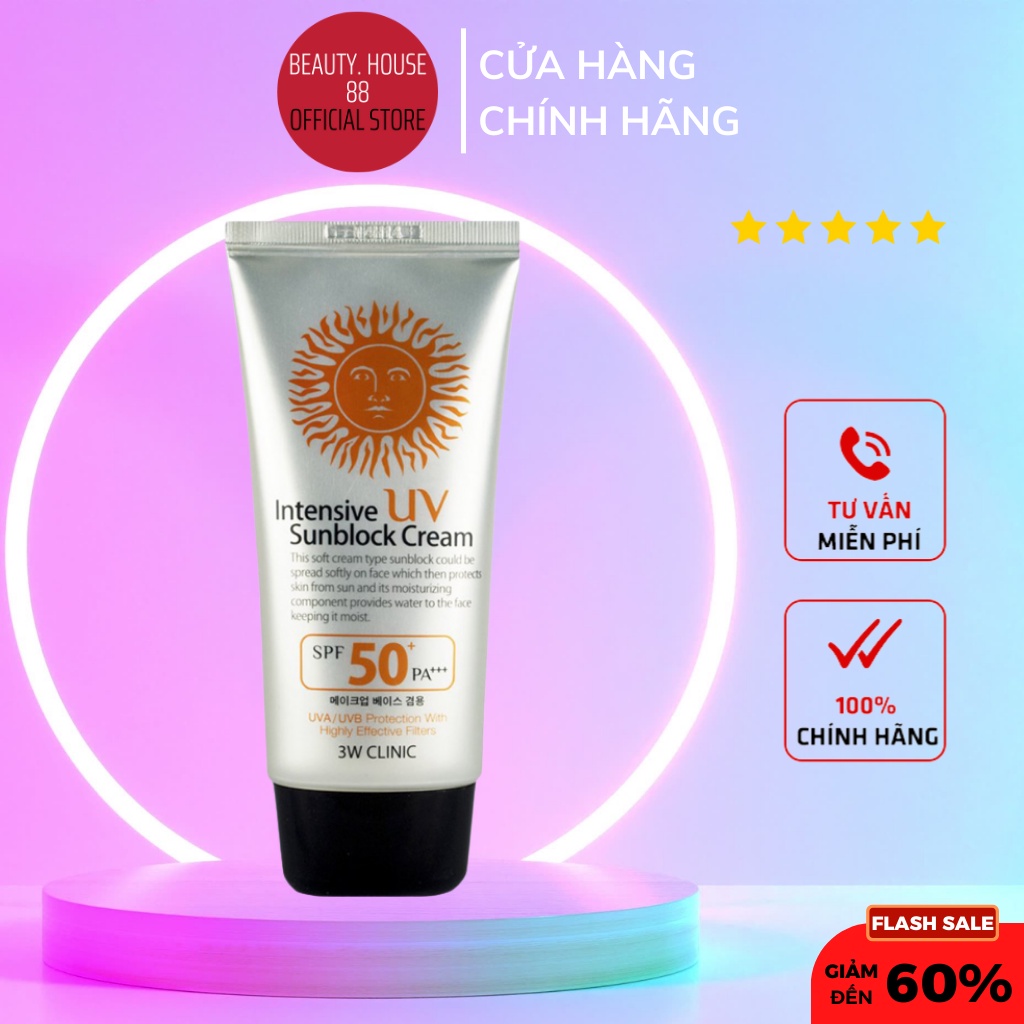 Kem Chống Nắng 3w Clinic intensive UV sunblock cream SPF 50 Pa+++ 70 ml