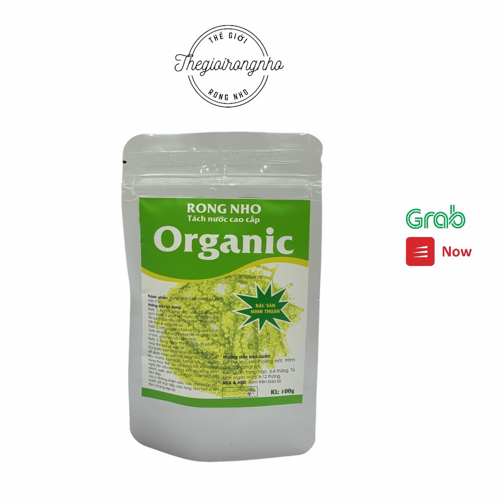 Rong nho tách nước Organic 50gr Rong Loại 1 Đạt Tiêu Chuẩn Xuất Khẩu nở ra rong nho tươi siêu ngon