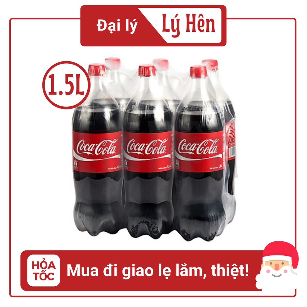 Lốc 6 Chai Nước Ngọt Có Gas Coca Cola Soft Drink Chai Nhựa PEP 1.5 lít Date Luôn Mới