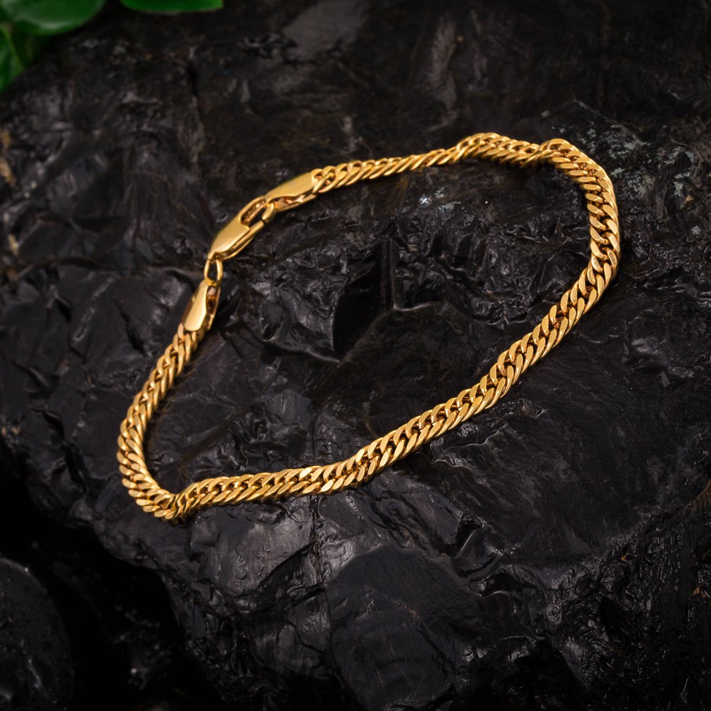 Lắc Chân Mạ Vàng 18K Thiết Kế Đơn Giản Cho Nam Và Nữ