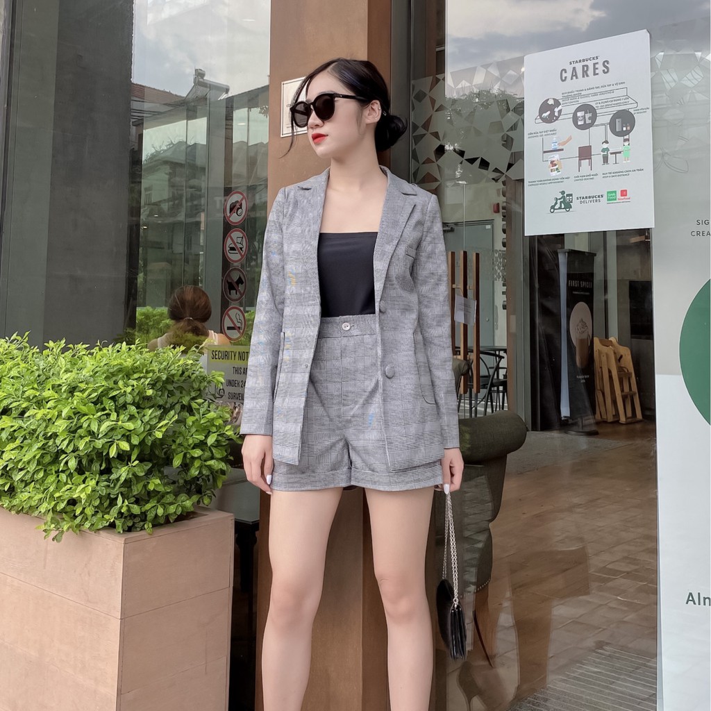 [HÀNG THIẾT KẾ] Bộ áo vest kèm quần short trẻ trung 2 lớp chất liệu cao cấp | BigBuy360 - bigbuy360.vn