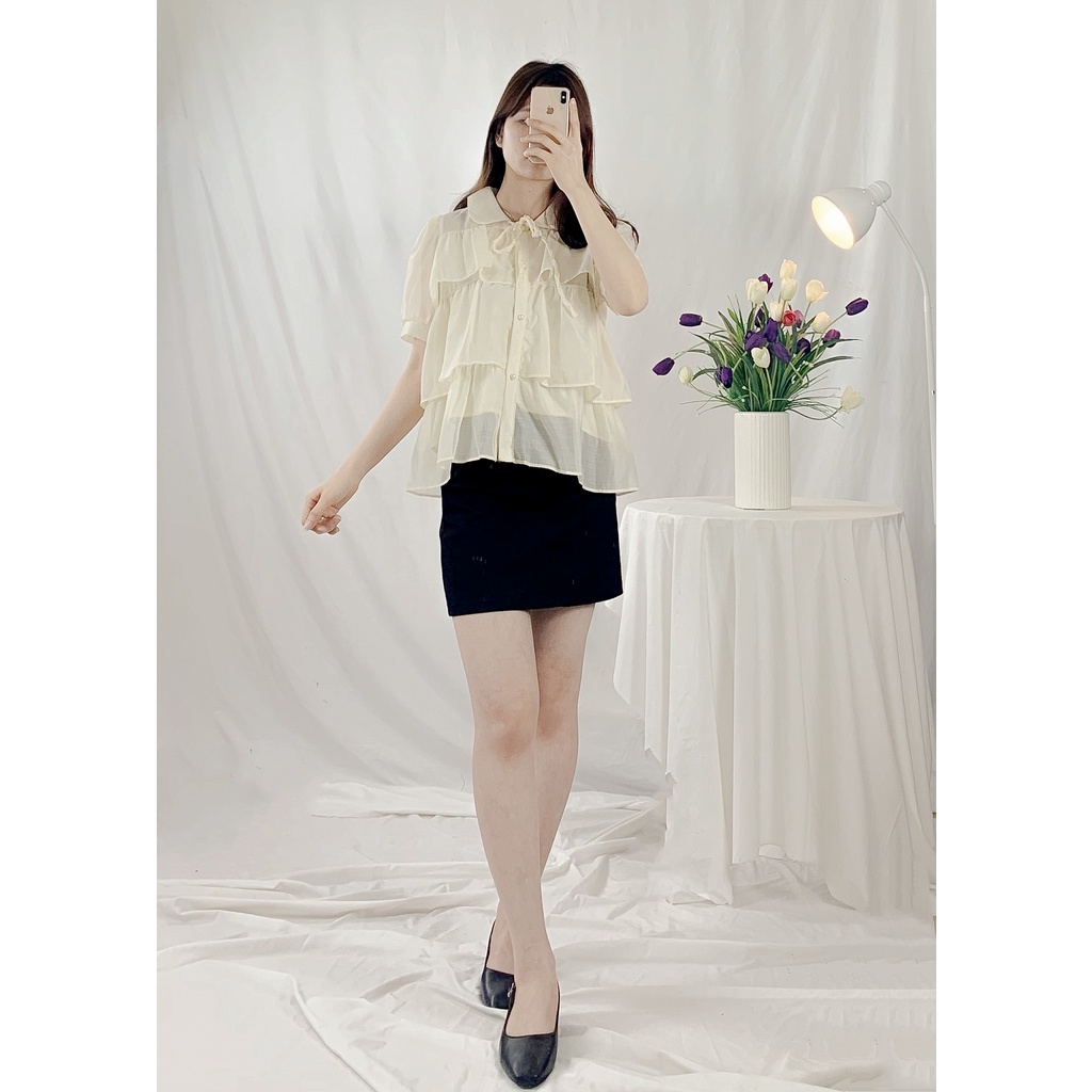 Áo Sơ Mi Bèo Tầng 01 Chất Tơ Mịn Dorastyle