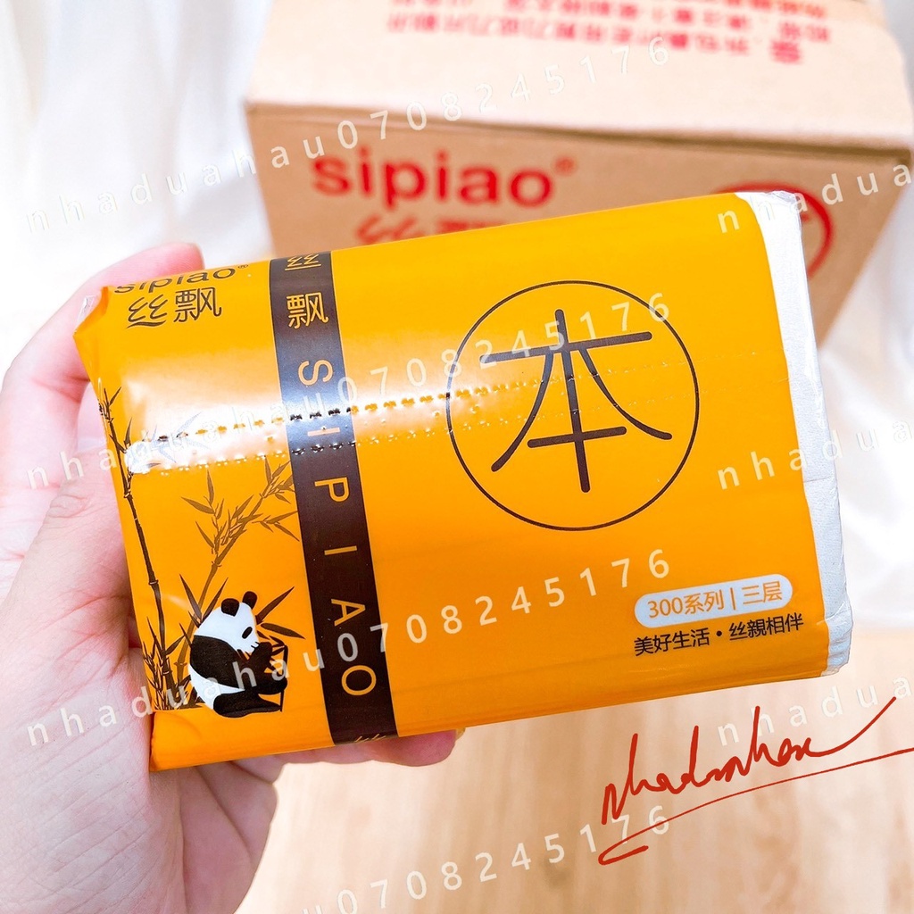 Một thùng gồm 30 gói giấy ăn gấu trúc Sipao siêu dai hàng chuẩn xịn đủ tờ