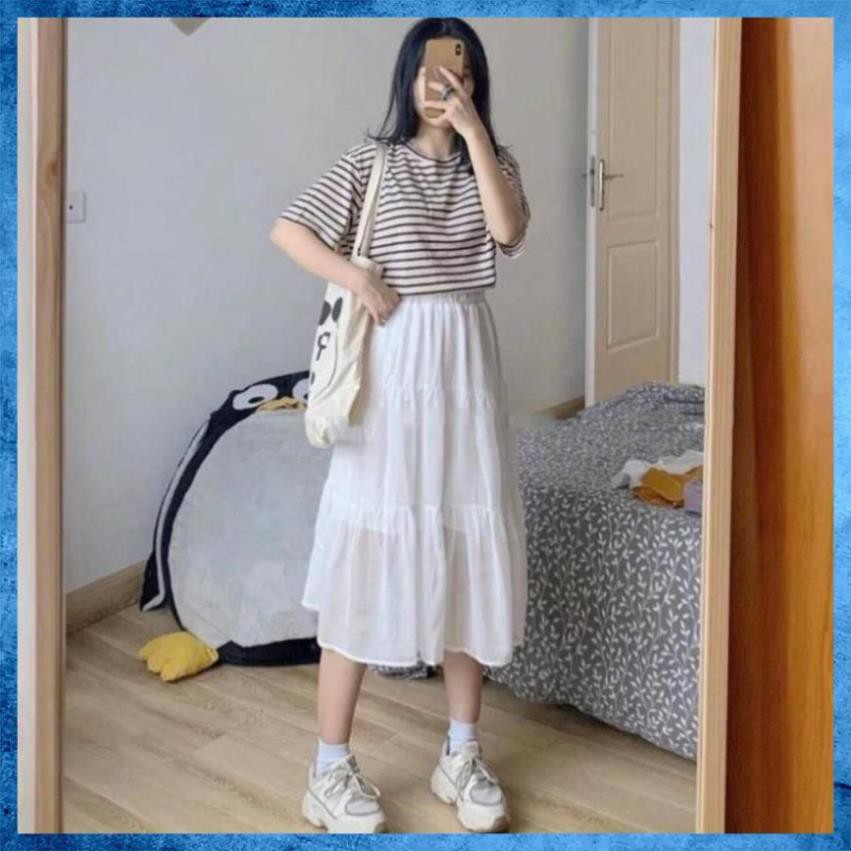 [Freeship] Chân Váy Nữ Voan, Chân Váy Xòe 3 tầng Vintage Trắng Đen | BigBuy360 - bigbuy360.vn