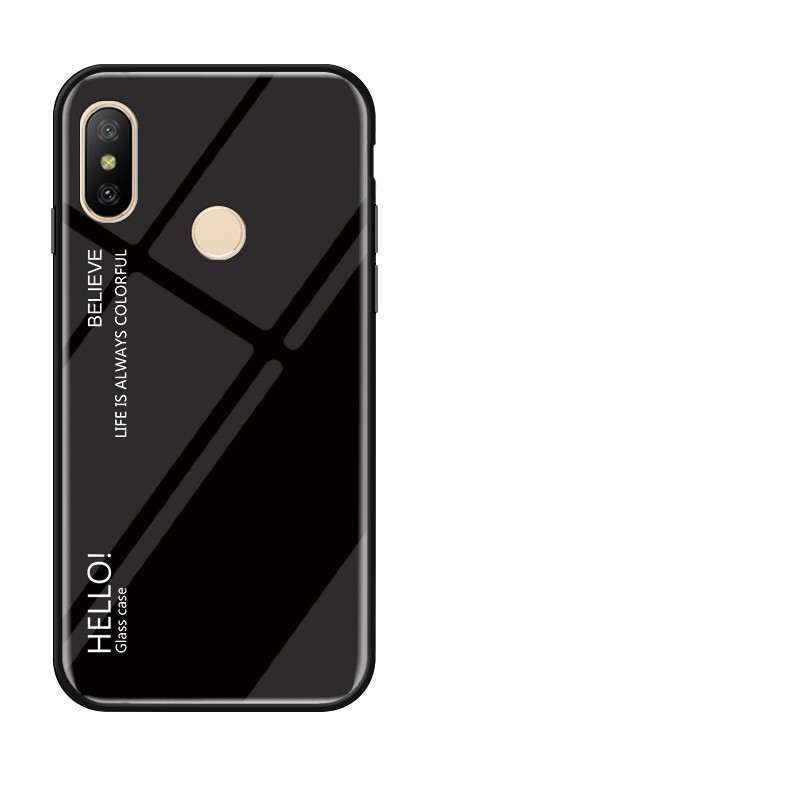 Ốp điện thoại mặt kính cường lục màu gradient cho Xiaomi Mi8SE