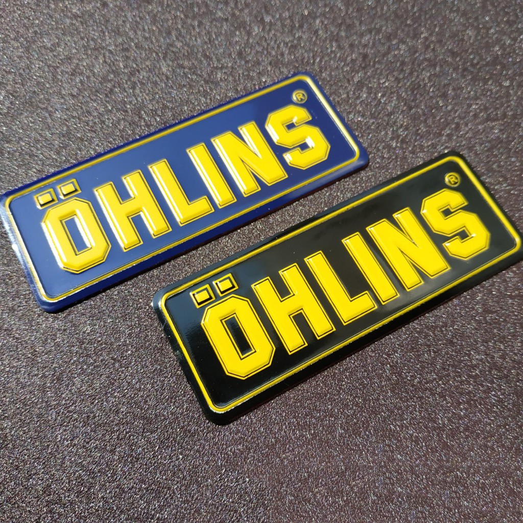 Tem nhôm dán Pô Ohlins 8x3cm