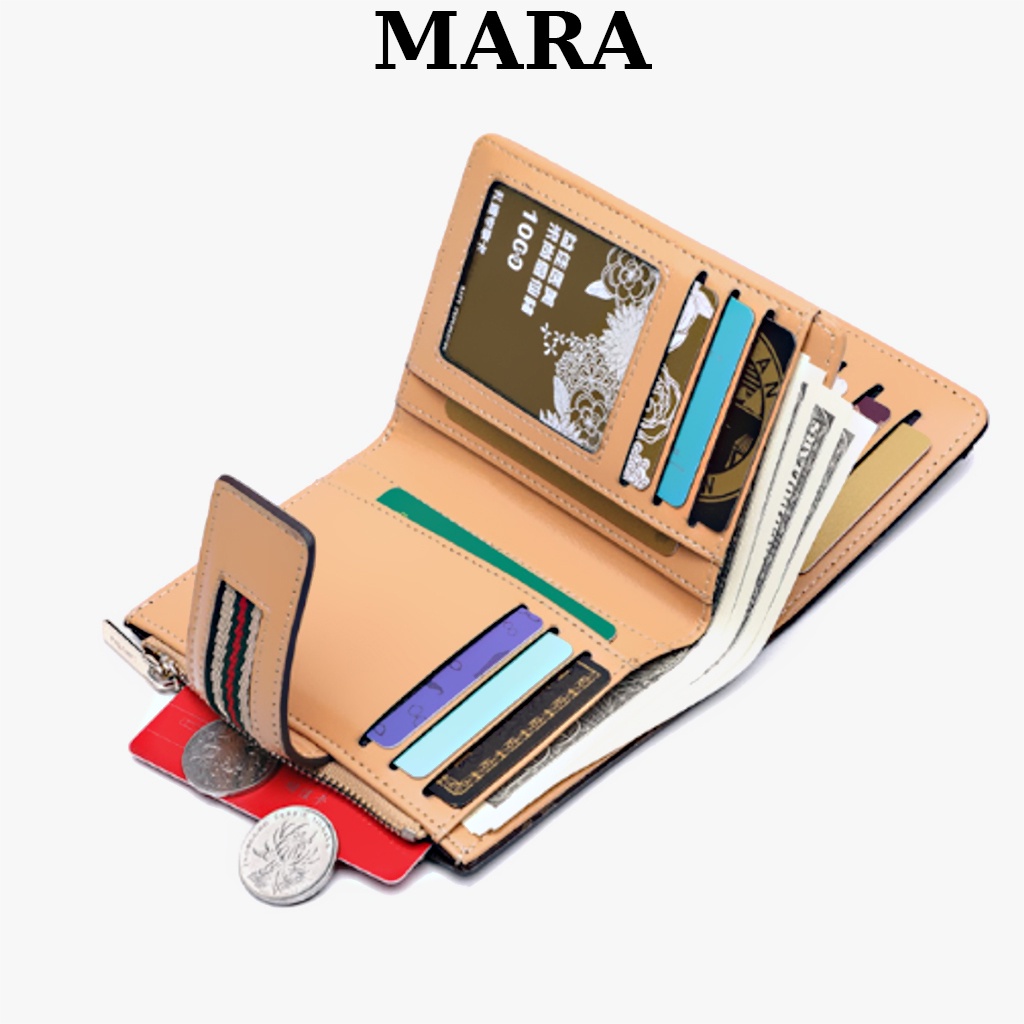 Ví nữ họa tiết phối viền màu Lanvera