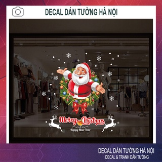 Decal dán tường trang trí giáng sinh 2023 Ông Già Noel