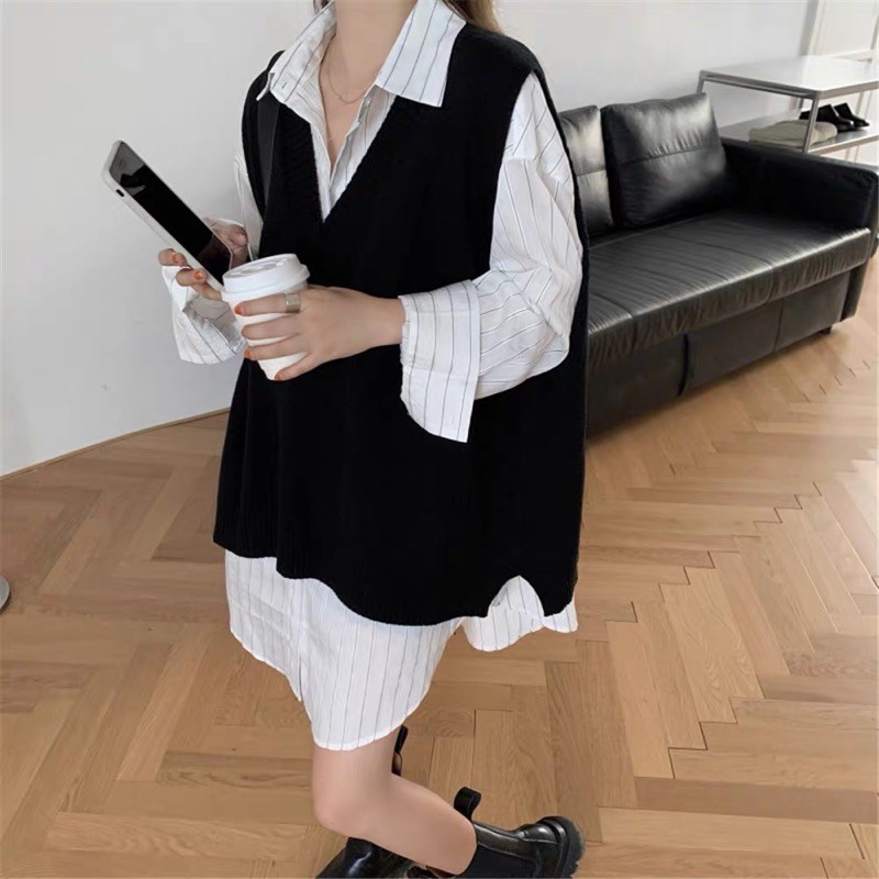 [ Sẵn ] Set Gile Kèm Áo SơMi 2020