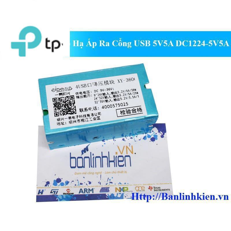 Bộ Hạ Áp Ra Cổng USB 5V5A DC1224-5V5A