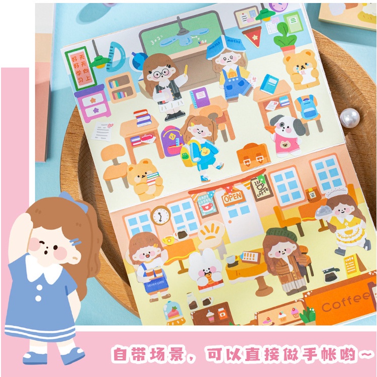 Bộ 30 Miếng Dán Trang Trí Lều Hoạt Hình Dễ Thương 4 Kiểu