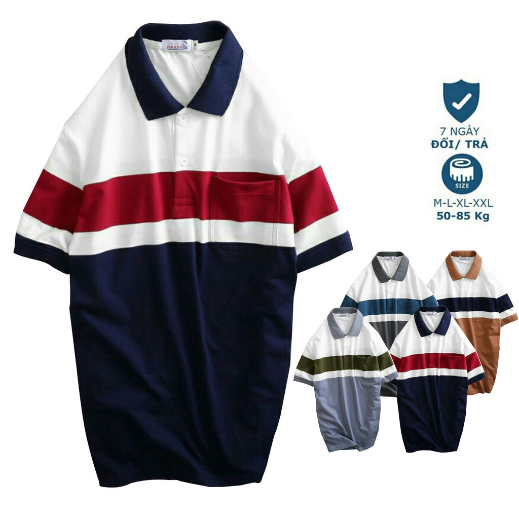 Áo polo nam có túi thun cao cấp from chuẩn thiết kế phong cách sang trọng dành cho Ba | BigBuy360 - bigbuy360.vn