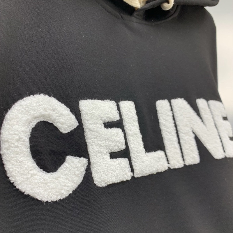 Áo hoodie nam nữ thêu chữ C lông bông xù trước ngực dây sữa mũ dài chất nỉ cotton ống bo chun dày dặn