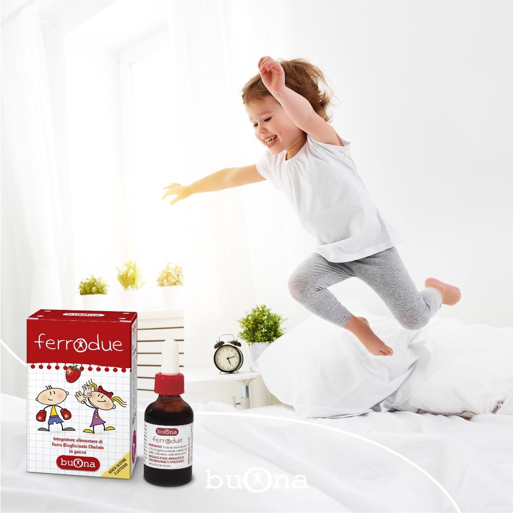 Sắt hữu cơ nhỏ giọt Buona Ferrodue.vị dâu dễ uống dùng cho trẻ từ sơ sinh lọ 15ml ....
