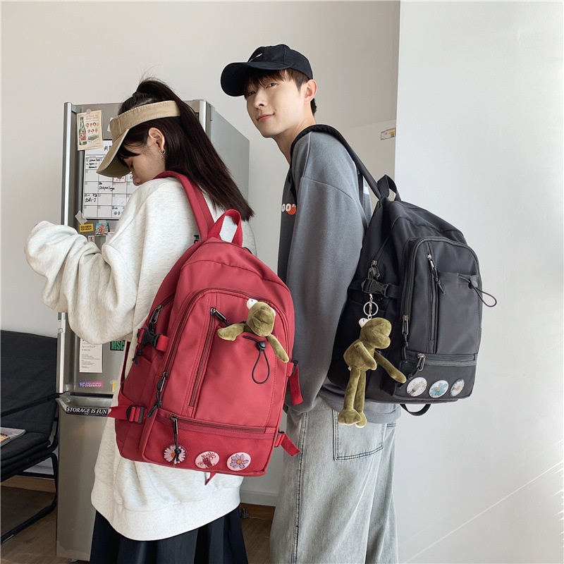 Balo học sinh sinh viên nam nữ đơn giản kiểu màu trơn, cặp đi học thời trang unisex 892 (không kèm móc khóa)