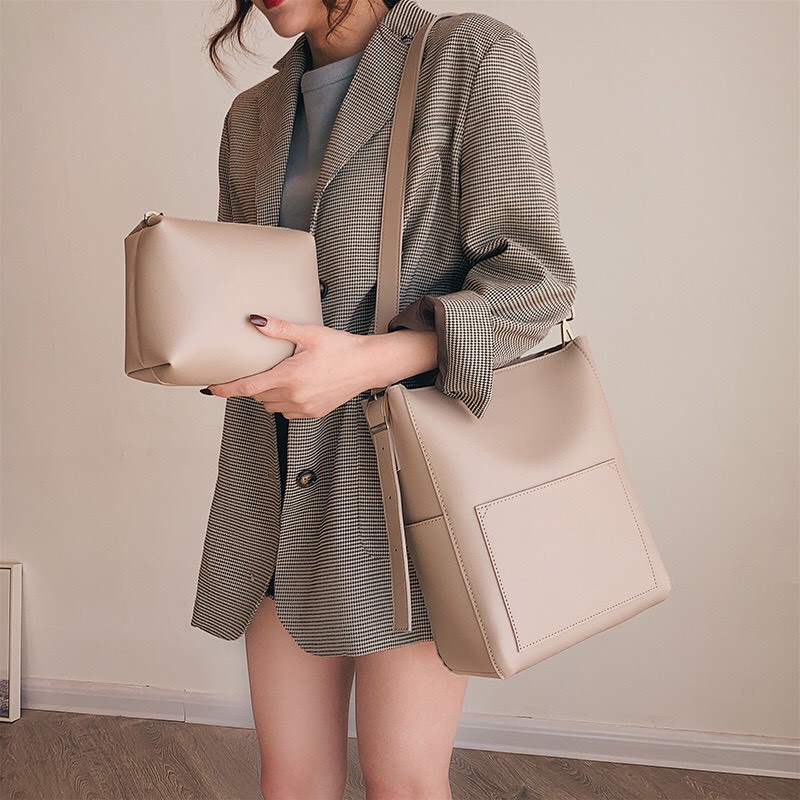 [TÚI TOTE] Túi Tote Da Trơn, Set 2 Túi Công Sở Đeo Chéo Đựng Vừa A4-Dành Cho Nữ Thanh Lịch Sang Trọng | BigBuy360 - bigbuy360.vn