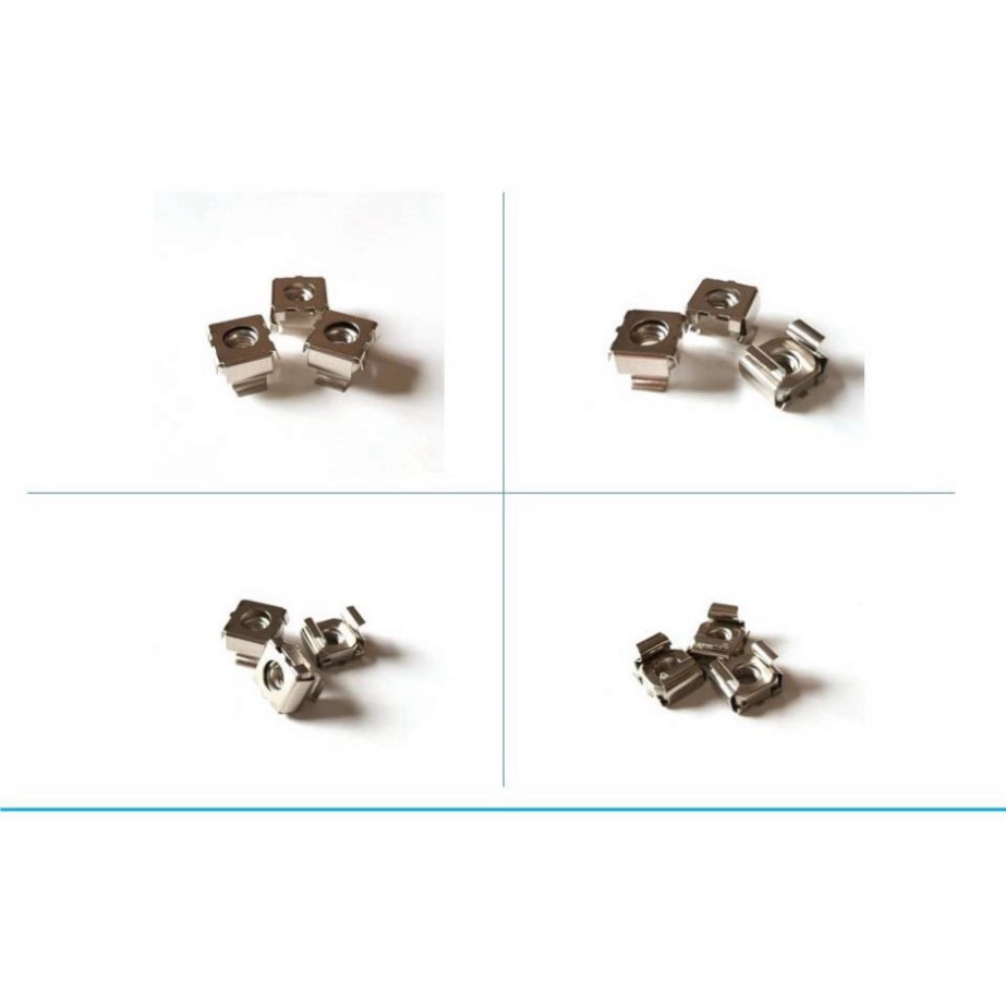 Combo 50c Đai ốc cài M8 mạ niken trắng sáng như inox
