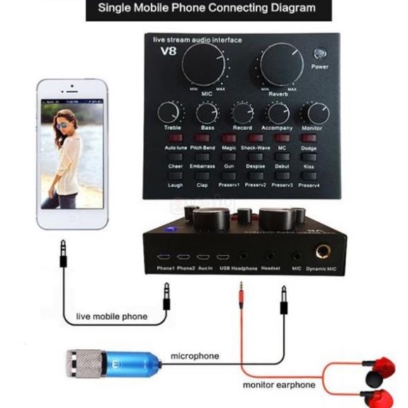 [Mã ELHACE giảm 4% đơn 300K] Bộ Combo Mic Thu Âm Hát Livestream V8 + Mic BM900 ⚡CHÍNH HÃNG⚡ Thu Âm Điện Thoại Máy Tính