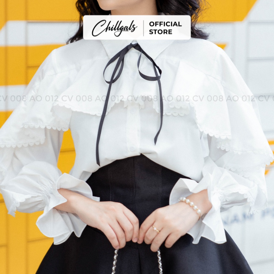 Áo sơ mi xếp bèo nhún Chillgals AO-012TR