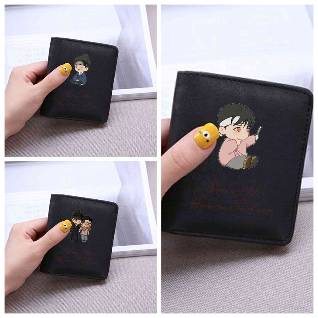 Ví ngắn đen cầm tay IN HÌNH Dạ ký boylove đựng vật dụng nhỏ anime chibi
