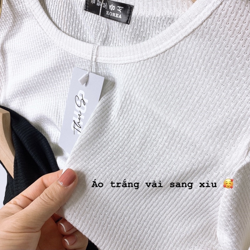 Áo Thun Nữ Dài Tay Cổ Tròn Đuôi Tôm Chất Thun Len Tăm Mỏng Mặc Thu Đông THUS A2H04