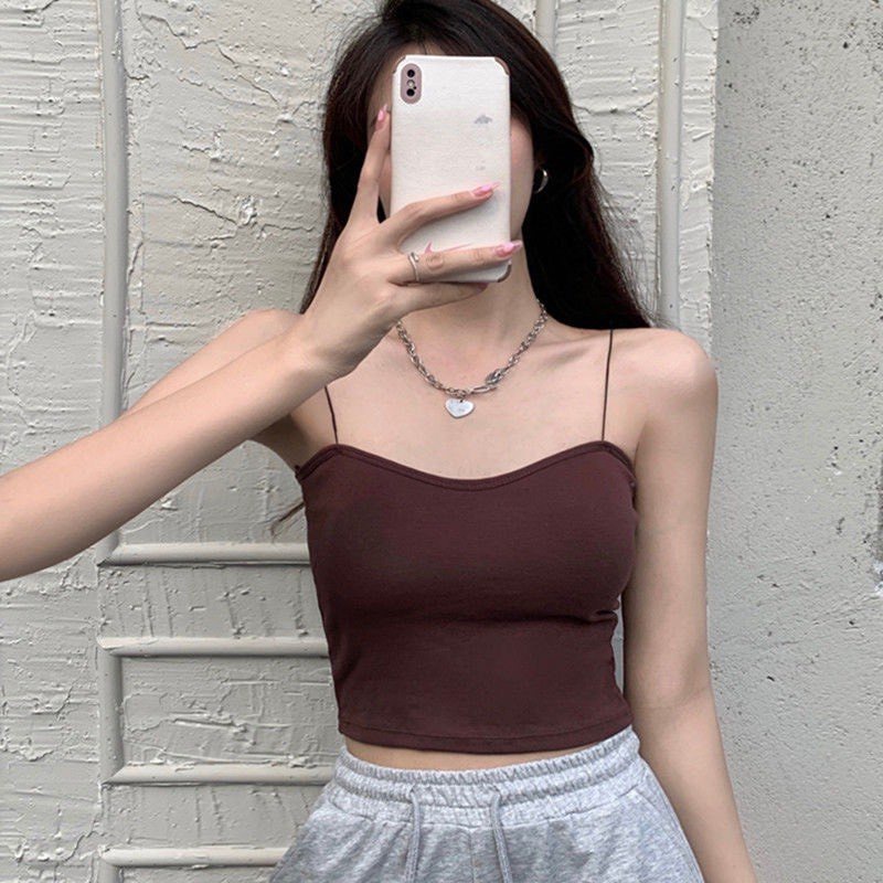 Áo lót nữ, Áo Ngực Bra Cotton Dây Mảnh Dáng Lửng - Bra 2055