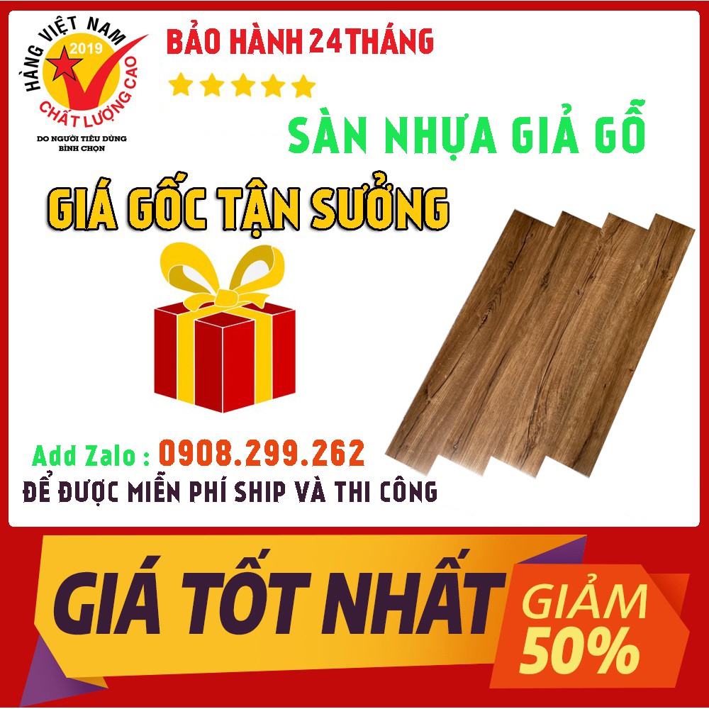 Sàn nhựa giả gỗ có keo sẵn tự thi công Thế Hệ Mới 2020