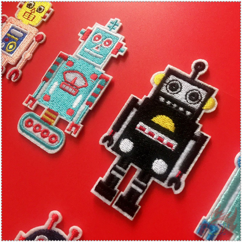 1 Sticker Ủi Thêu Hình Rô Bốt