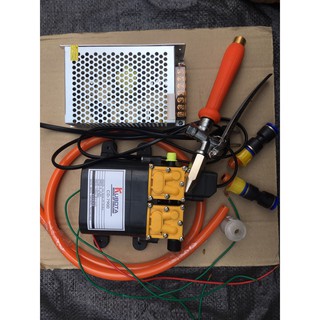 MÁY RỬA XE BƠM ĐÔI CỰC MẠNH KUBOTA KÈM NGUỒN TỔ ONG 12V-10A 10M dây chịu lực Vệ Sinh Máy lạnh Cực tiện Lợi