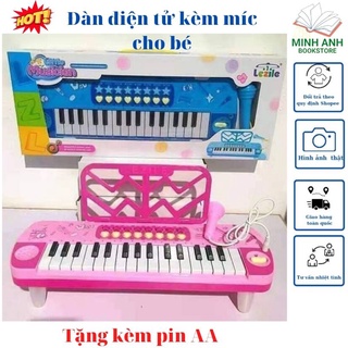 Đồ chơi Đàn piano, đàn organ điện tử có nhạc kèm micro cho bé