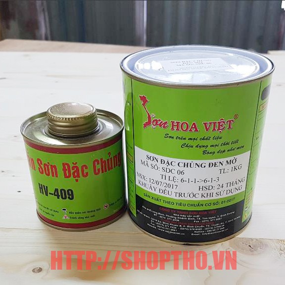 Sơn đặc chủng đen mờ, trắng bóng, bóng trong  Hoa Việt - SDC 06,  SDC03, BDC01