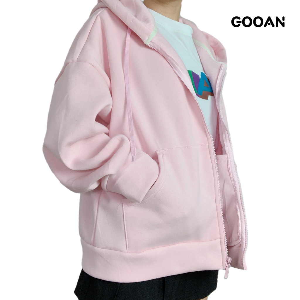 Áo khoác chống nắng nỉ bông nữ đẹp trơn form rộng basic ulzzang unisex - Gooan | BigBuy360 - bigbuy360.vn