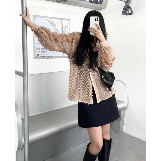 DII COLLECTION - Sơmi cục bông khoác ngoài form rộng