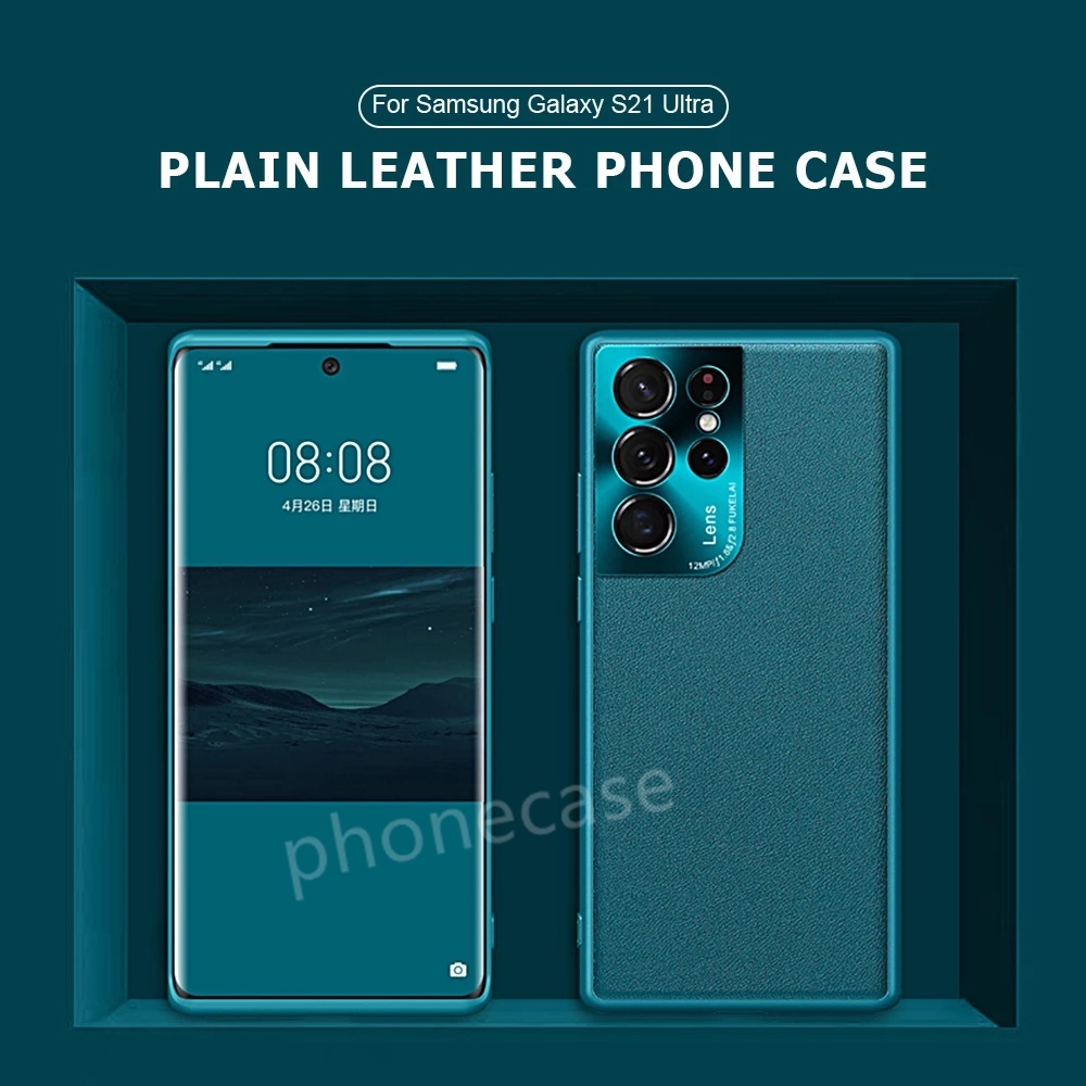 Ốp Điện Thoại Da Chống Sốc Màu Trơn Cho Samsung Galaxy S22 S21 FE Ultra Plus 5G S22+ S21+