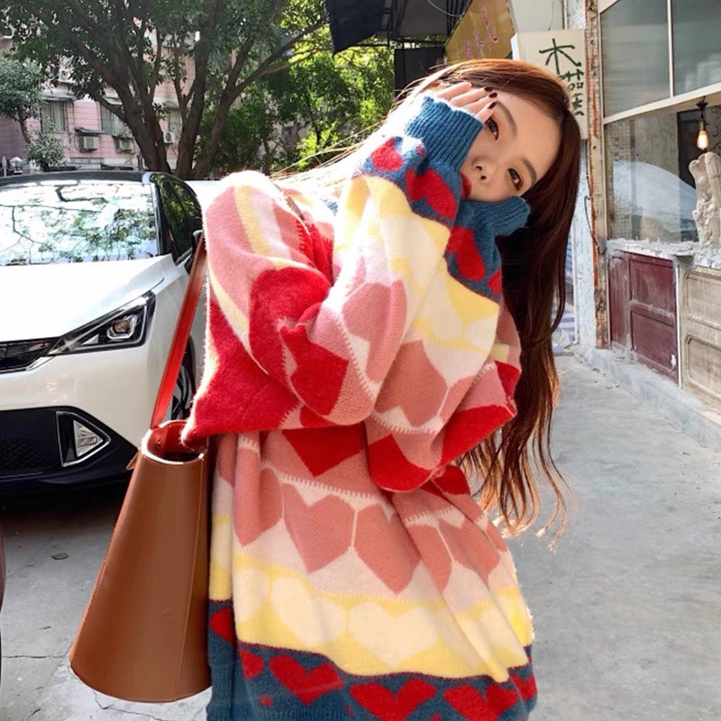 [ XẢ HÀNG ] Áo Len nữ đẹp đỏ Cổ Tròn Tết kiểu form rộng bigsize Hàn Quốc Dáng Rộng Ulzzang hot hit Chất Đẹp Dày Dặn
