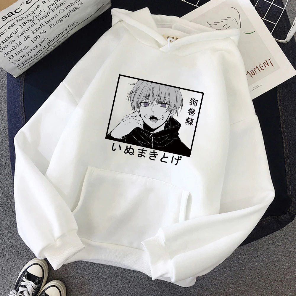 Áo Bông Tai Kẹp Cửu Âm Chân Kinh Kaisen Anime Hoody Inumaki Toge Đồ Họa Khoác Hoodie Hip Hop Dạo Phố Nhân Quả Áo Nỉ Cao
