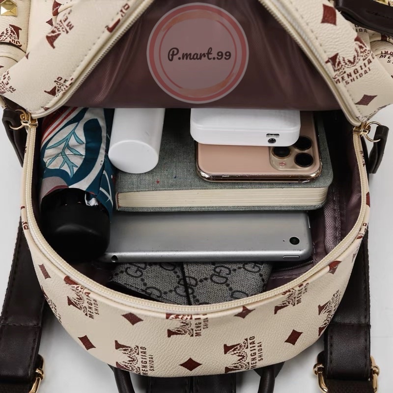 Balo da MENGJIAO chính hãng đi học, du lịch vừa A4 32cm