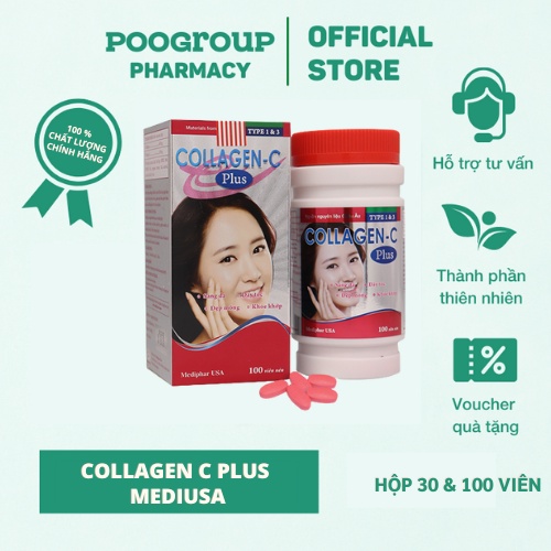 Viên uống Collagen C Plus ngăn ngừa lão hóa da, giúp da trắng sáng, cân bằng nội tiết, ngừa ung thư, bổ xương