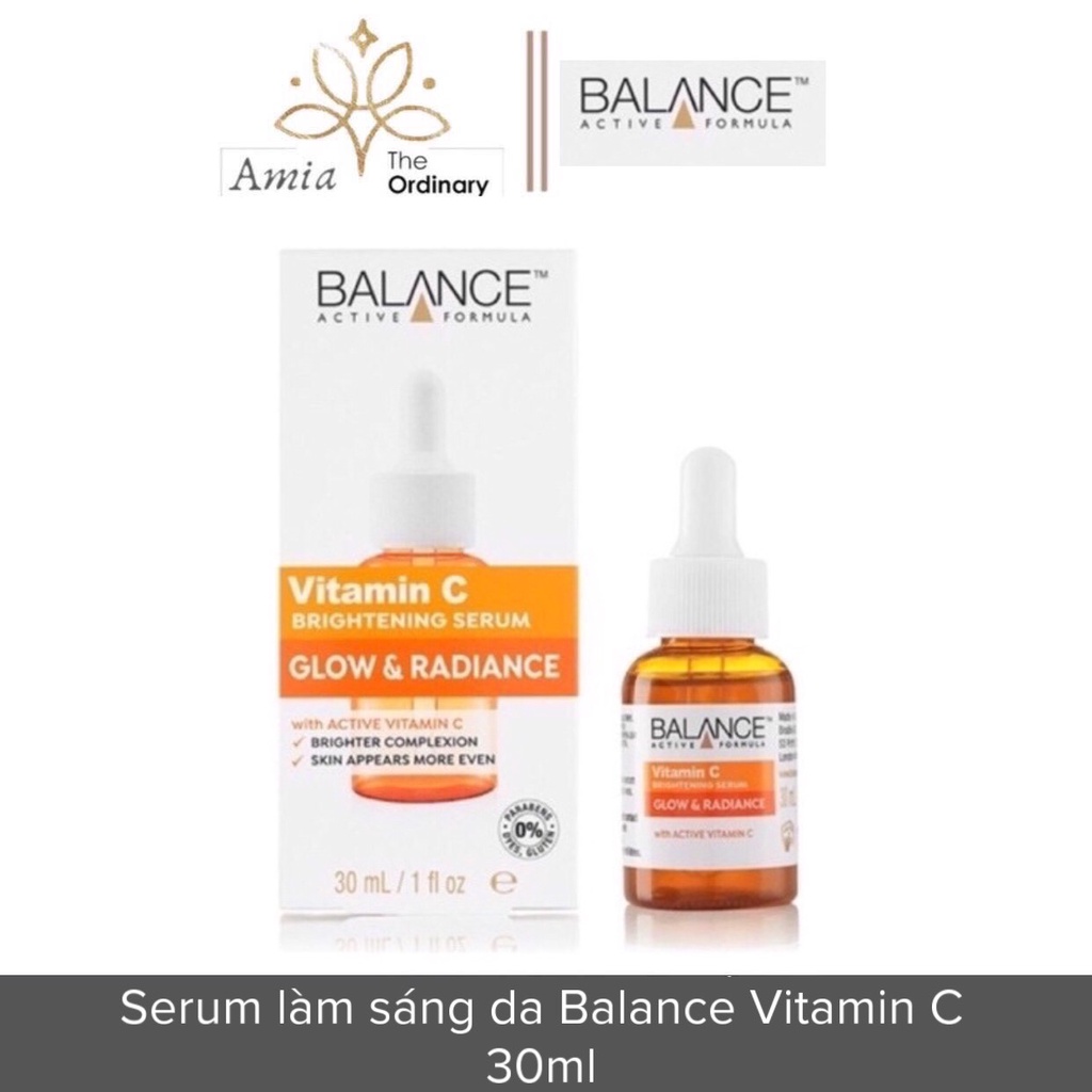 Serum Vitamin C dưỡng trắng, mờ thâm - Tinh chất Vitamin C Balance 30ml| Amia Mall