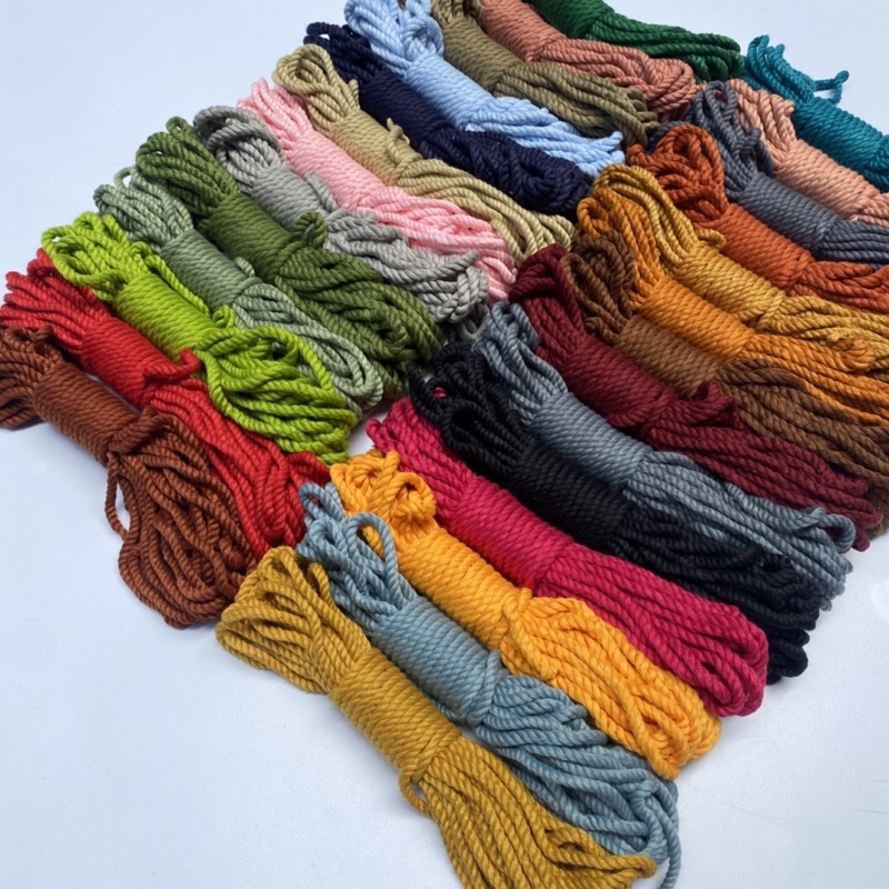 Bó 10mét dây thừng cotton màu size 5mm đủ màu làm handmade trang trí gói quà,gói hàng