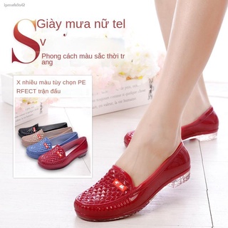 Giày đi mưa mới của phụ nữ ống ngắn mùa xuân và thu chống trượt cao su thấp trên đầu nhà bếp thời trang miệng nông người
