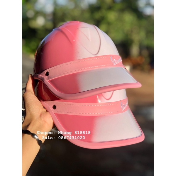 Nón kết bảo hiểm vespa Loang màu có khoét tóc cho nữ - chính hãng dày đẹp ❤️