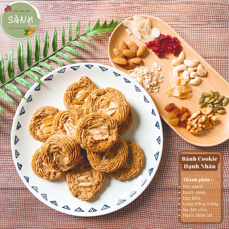 Bánh Ngũ Cốc Giảm Cân - Cookie Hạnh Nhân, Bánh hạt dinh dưỡng, Bánh ăn kiêng