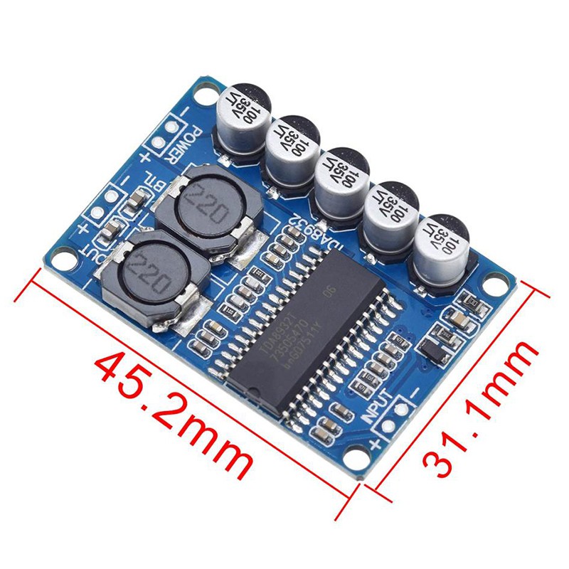 Bảng Mạch Khuếch Đại Âm Thanh Kỹ Thuật Số DC 24V TDA8932 mono 35W