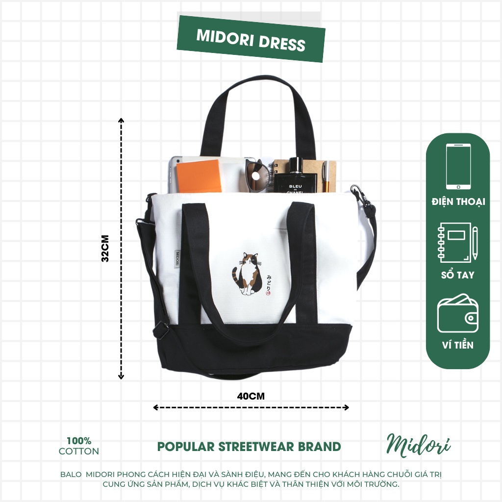Túi Đeo Chéo đi học, đi làm, đi chơi, dạo phố Chính hãng Local Brand Mi Midori