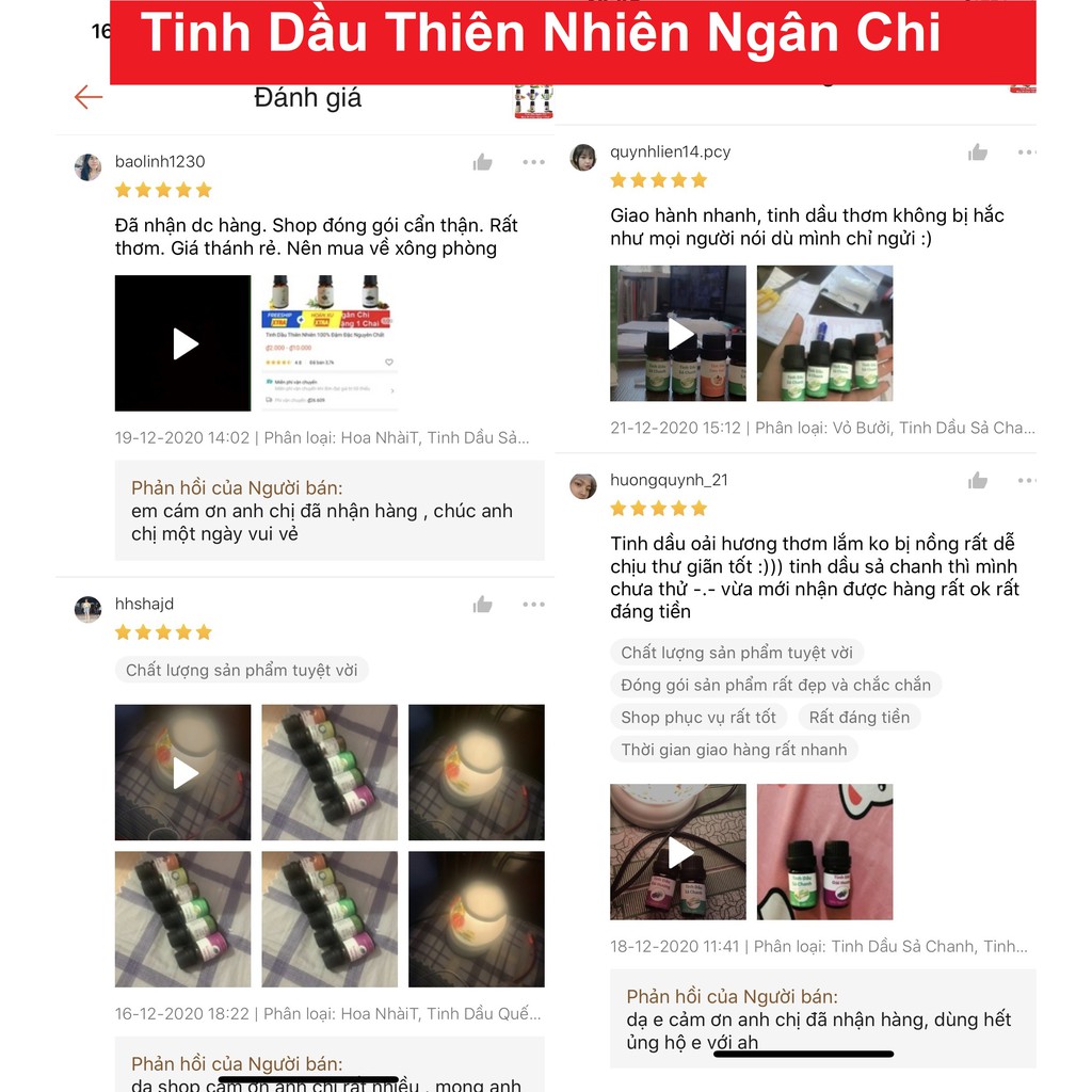 Tinh Dầu Thiên Nhiên Nguyên Chất Đậm Đặc 100%